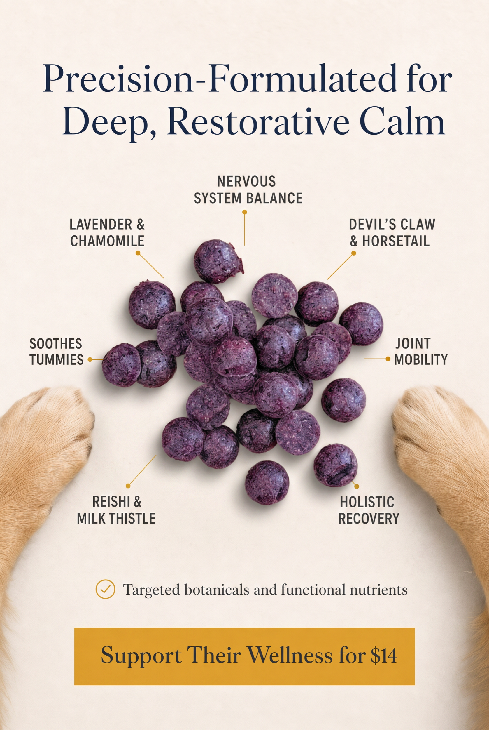 Chester's Tranquil Mend Biscuits with Calming Botanicals for Holistic Stress Relief and Recovery