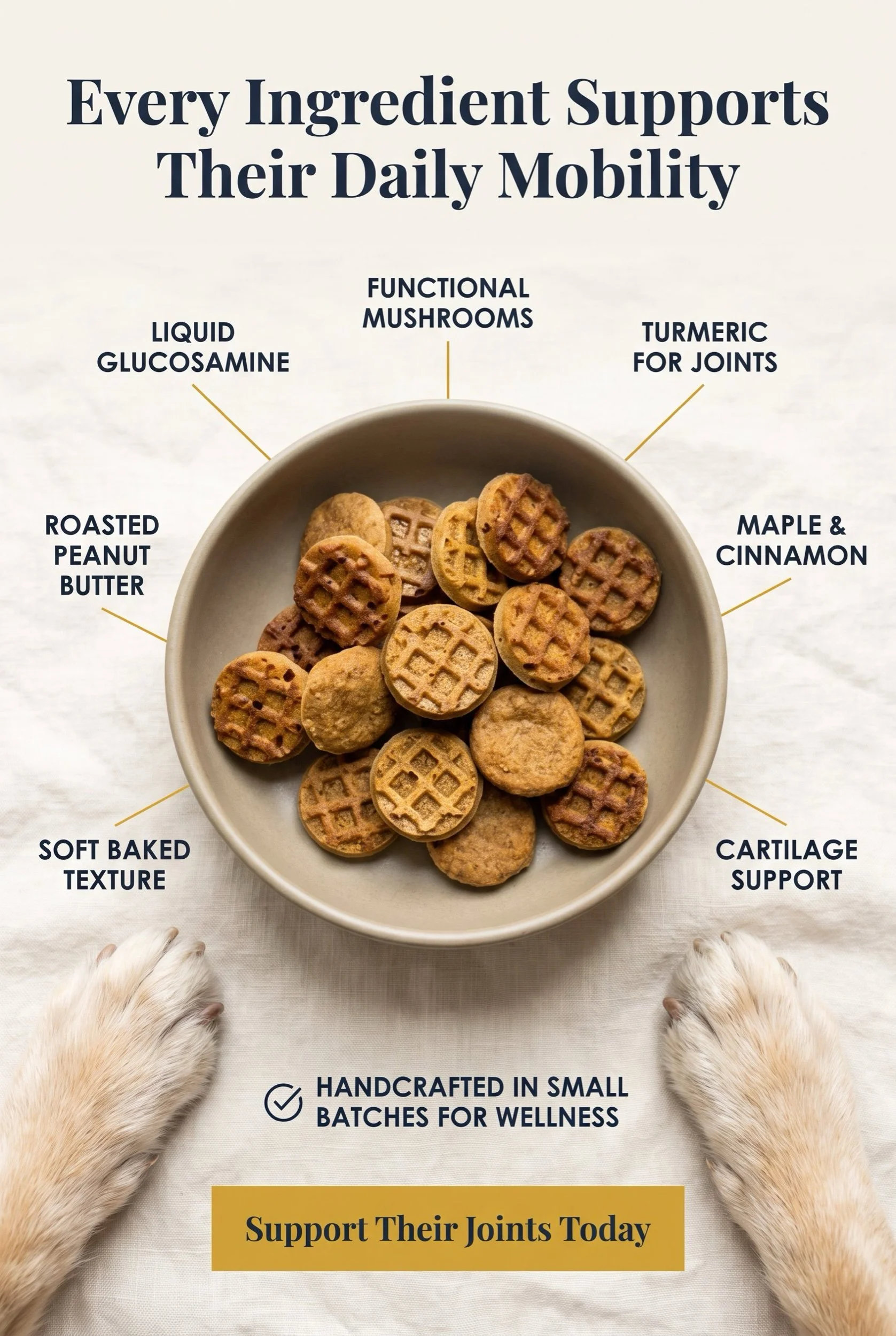Chester's Advance Mobility Waffles with Real Peanut Butter for Hip and Joint Health
