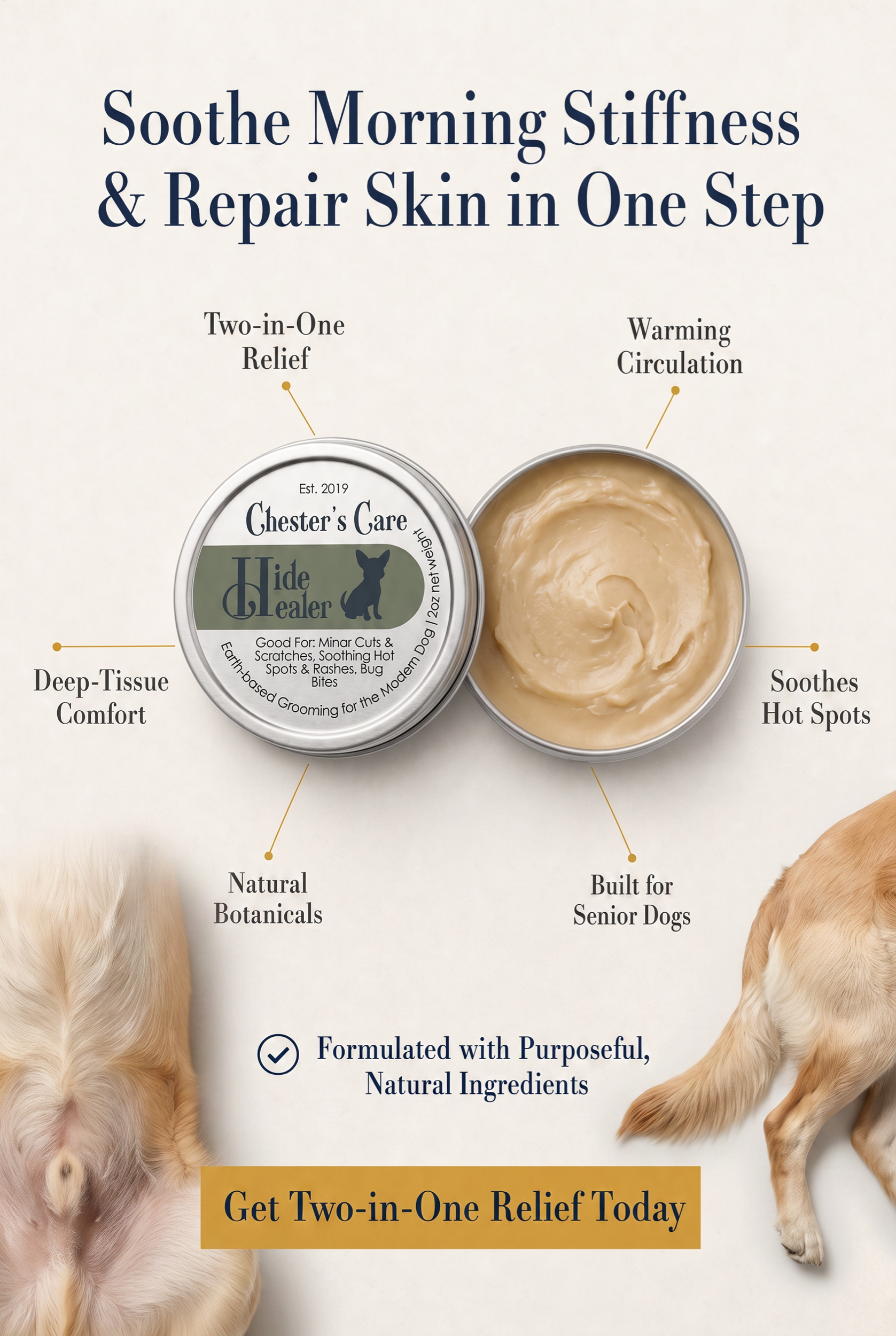 Chester's Cares Hide Healer - The Deep-Tissue Joint, Muscle & Skin Repair Matrix for Dogs