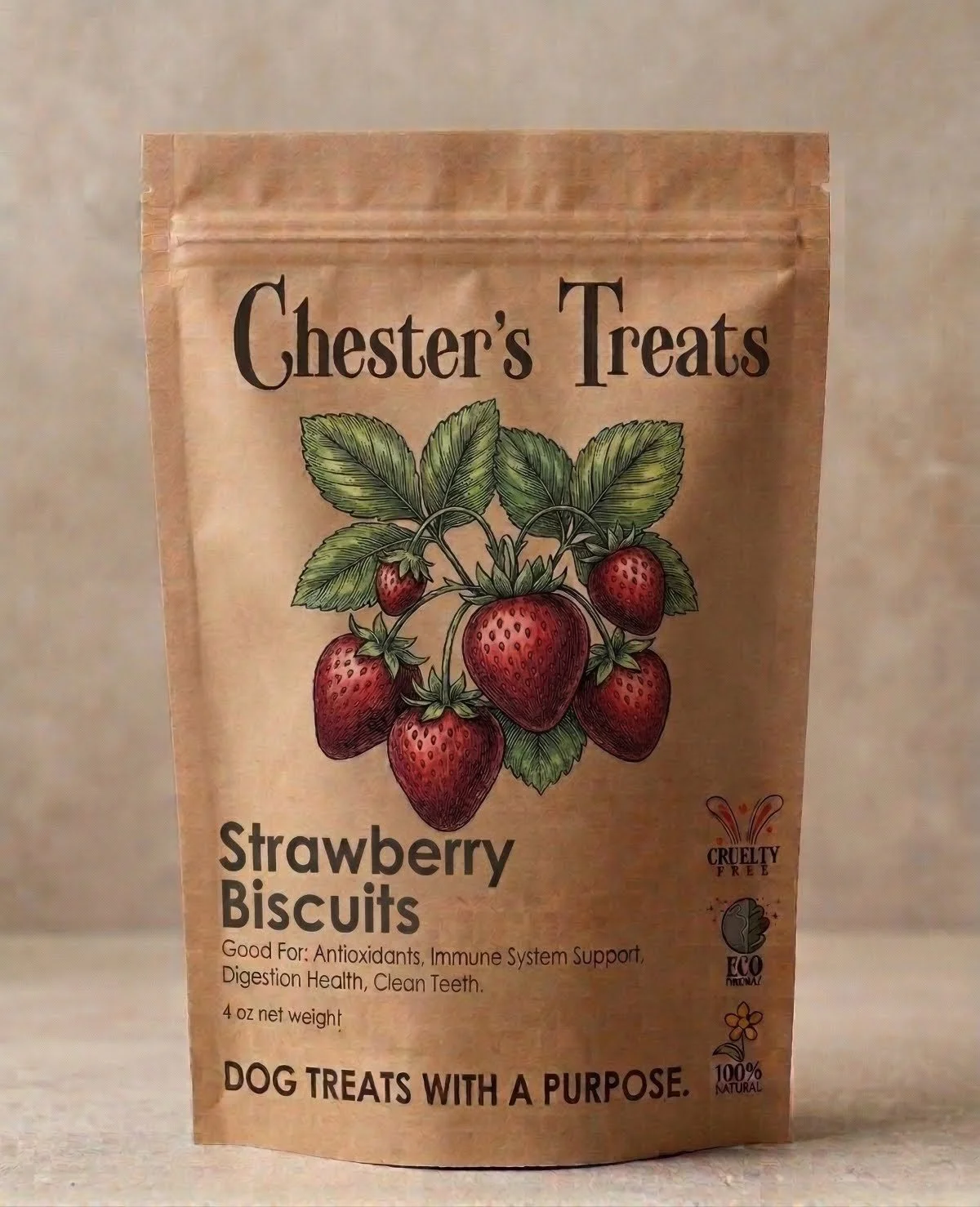 CHESTER'S STRAWBERRY DOG BISCUITS
