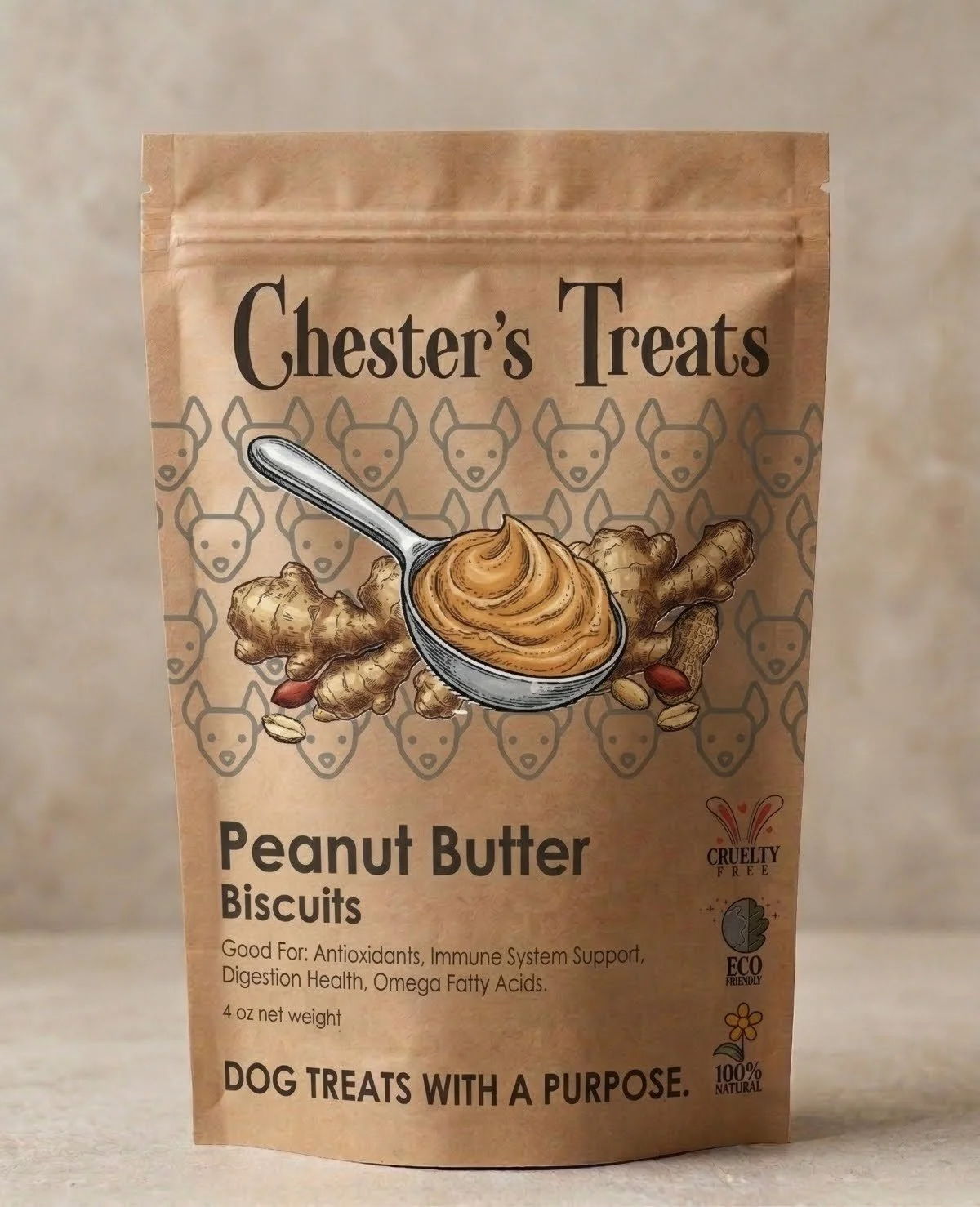 CHESTER’S PEANUT BUTTER DOG BISCUITS