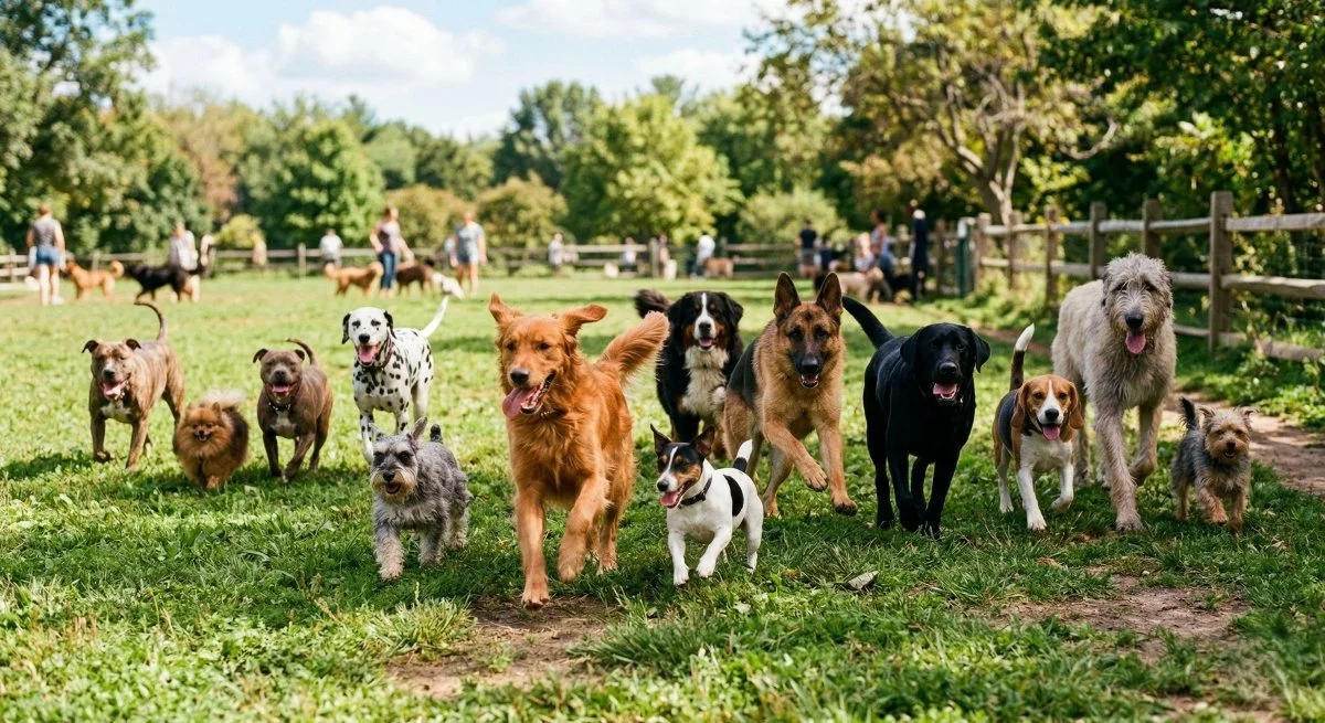 PACK OF CHESTERS FRIENDS RUNNING