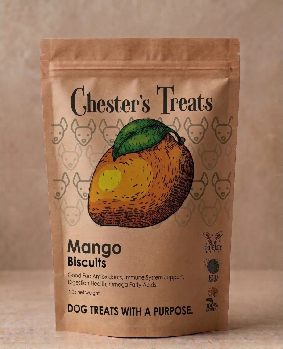 CHESTER’S MANGO DOG BISCUITS