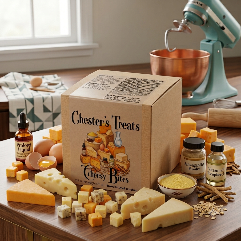 Chester's Cornbread Cheesy Bites Dog Treats with Ashwagandha