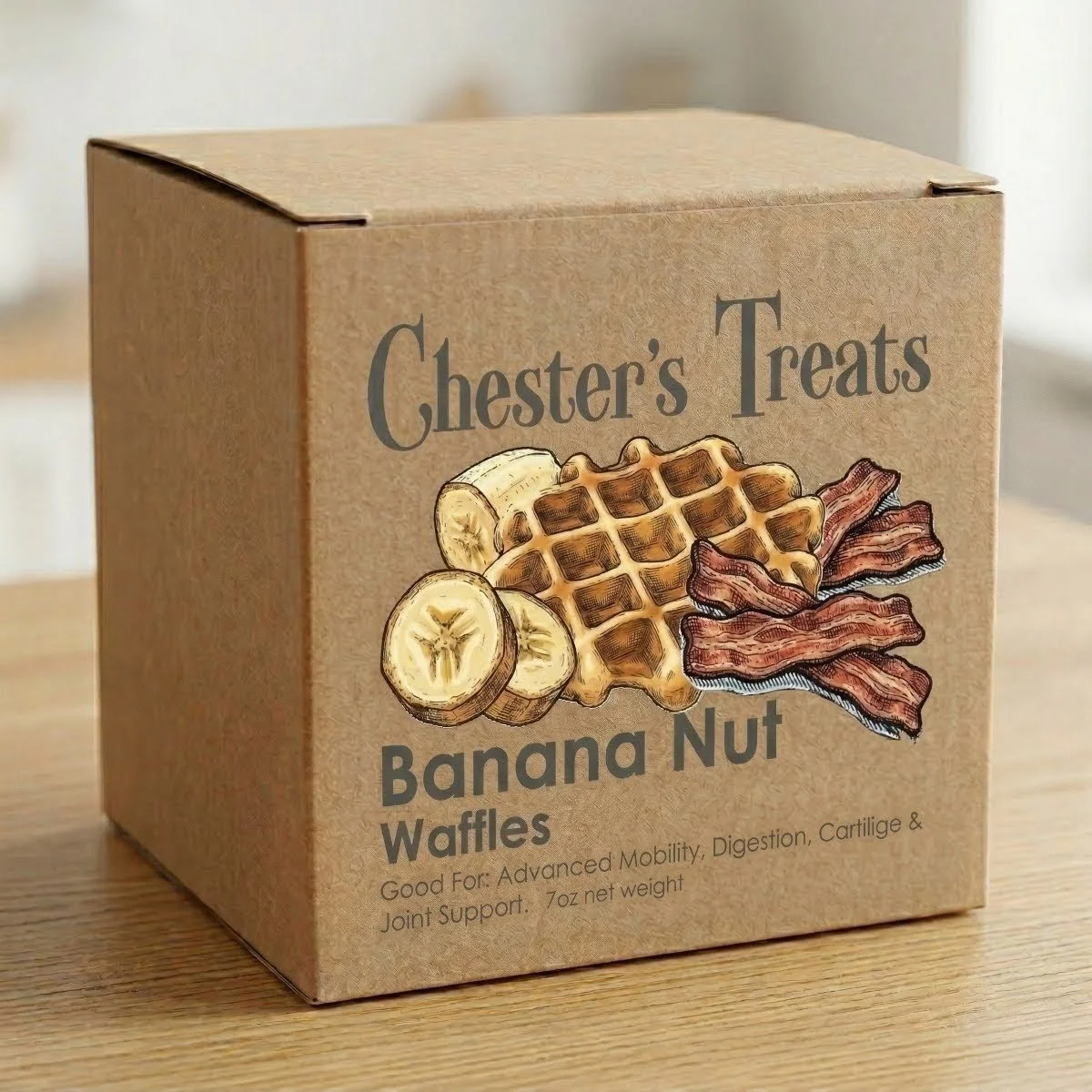 CHESTER’S BANANA NUT DOG WAFFLES