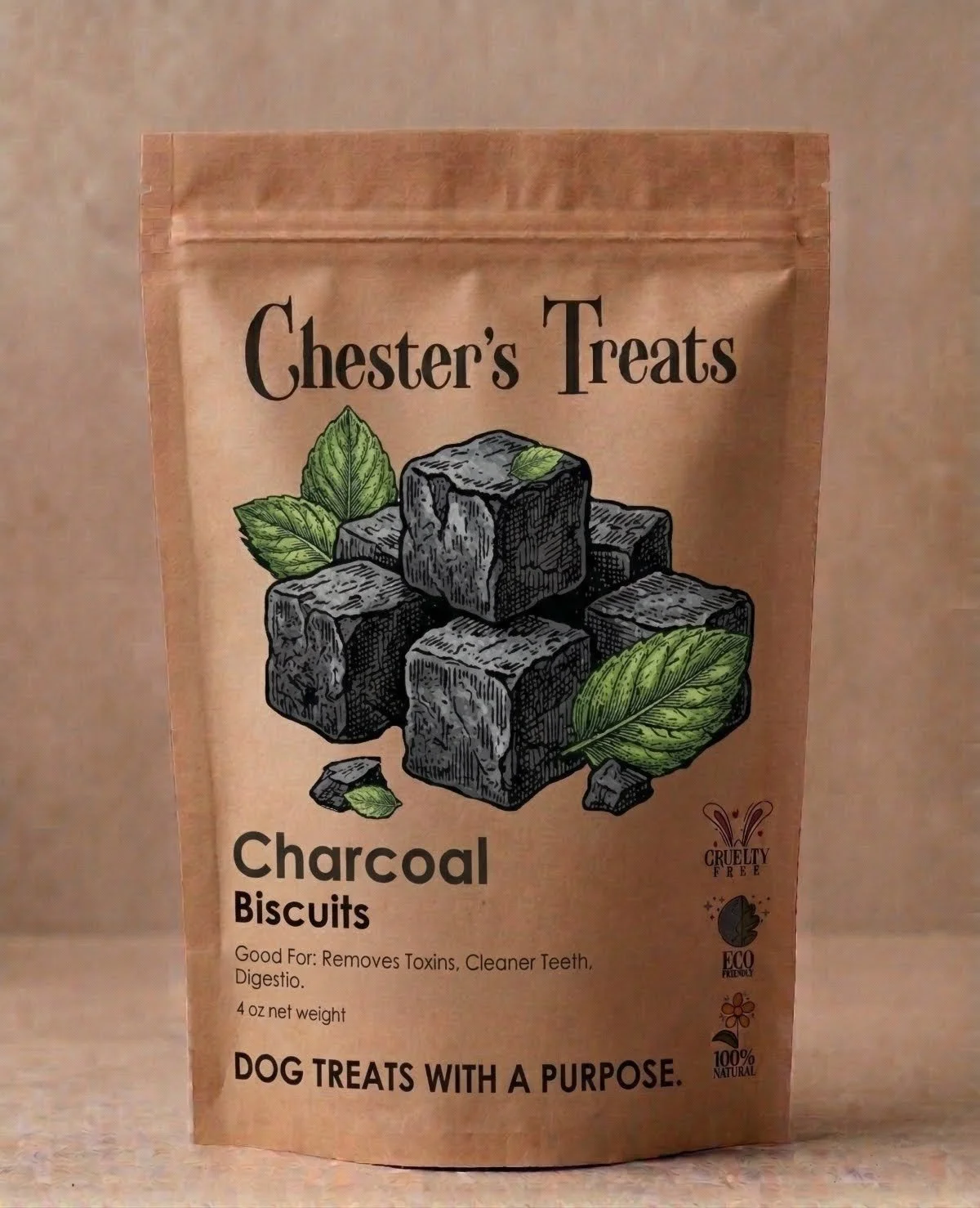 CHESTER’S CHARCOAL MINT DOG BISCUITS