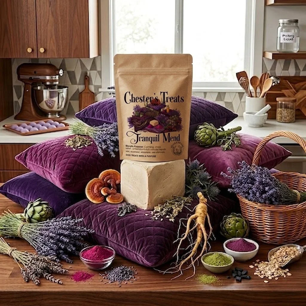 Chester's Tranquil Mend Dog Treats for Relaxing Repair