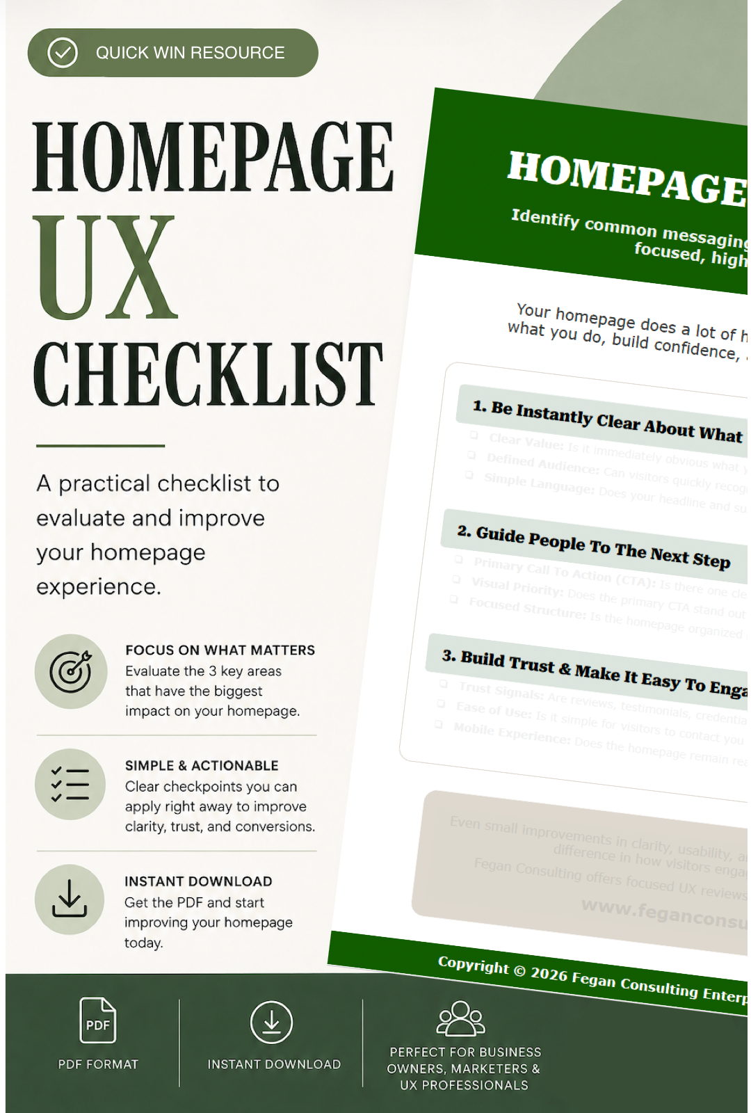 Quick Win: Homepage UX Checklist