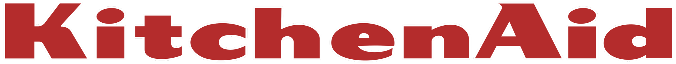 Kitchenaid logo in red and white.