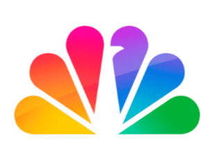 Colorful peacock feather with the NBC logo consisting of a multicolored peacock fan.