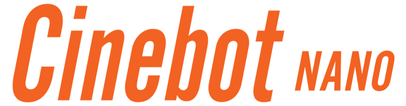 Logo with the words "Cinehot NANO" in orange and white text on a black background.