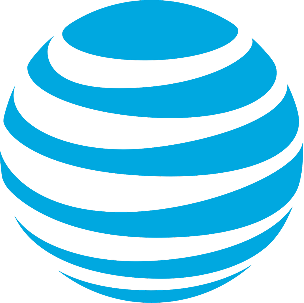 Blue and black stylized 3D globe or sphere with horizontal stripes.