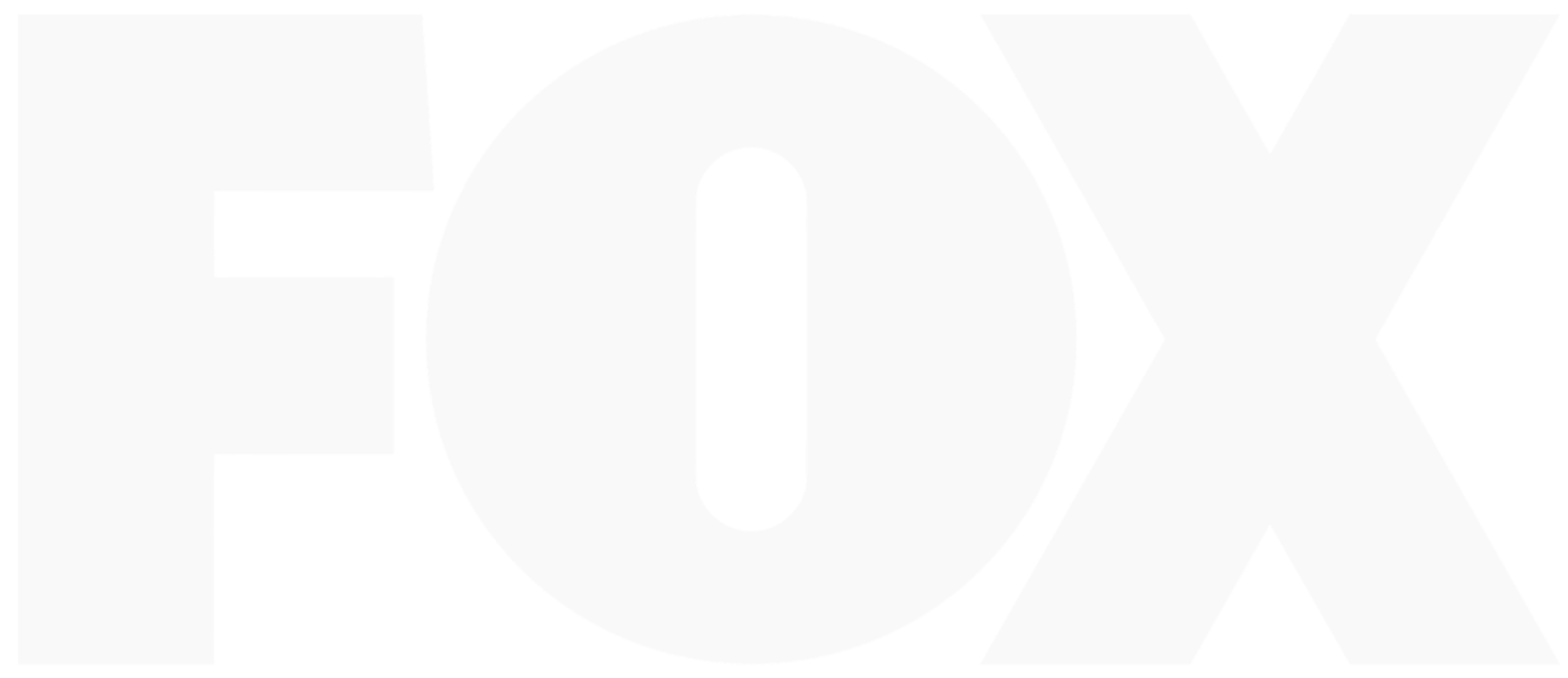 Close-up of the word "Foxy" in large white letters against a black background.