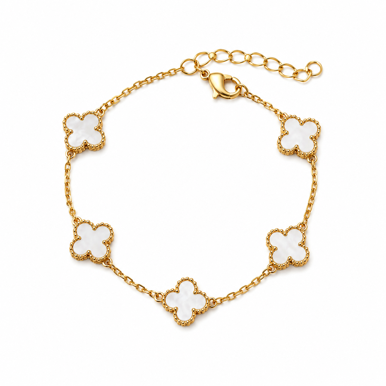 Elegant Gold Clover Charm Bracelet