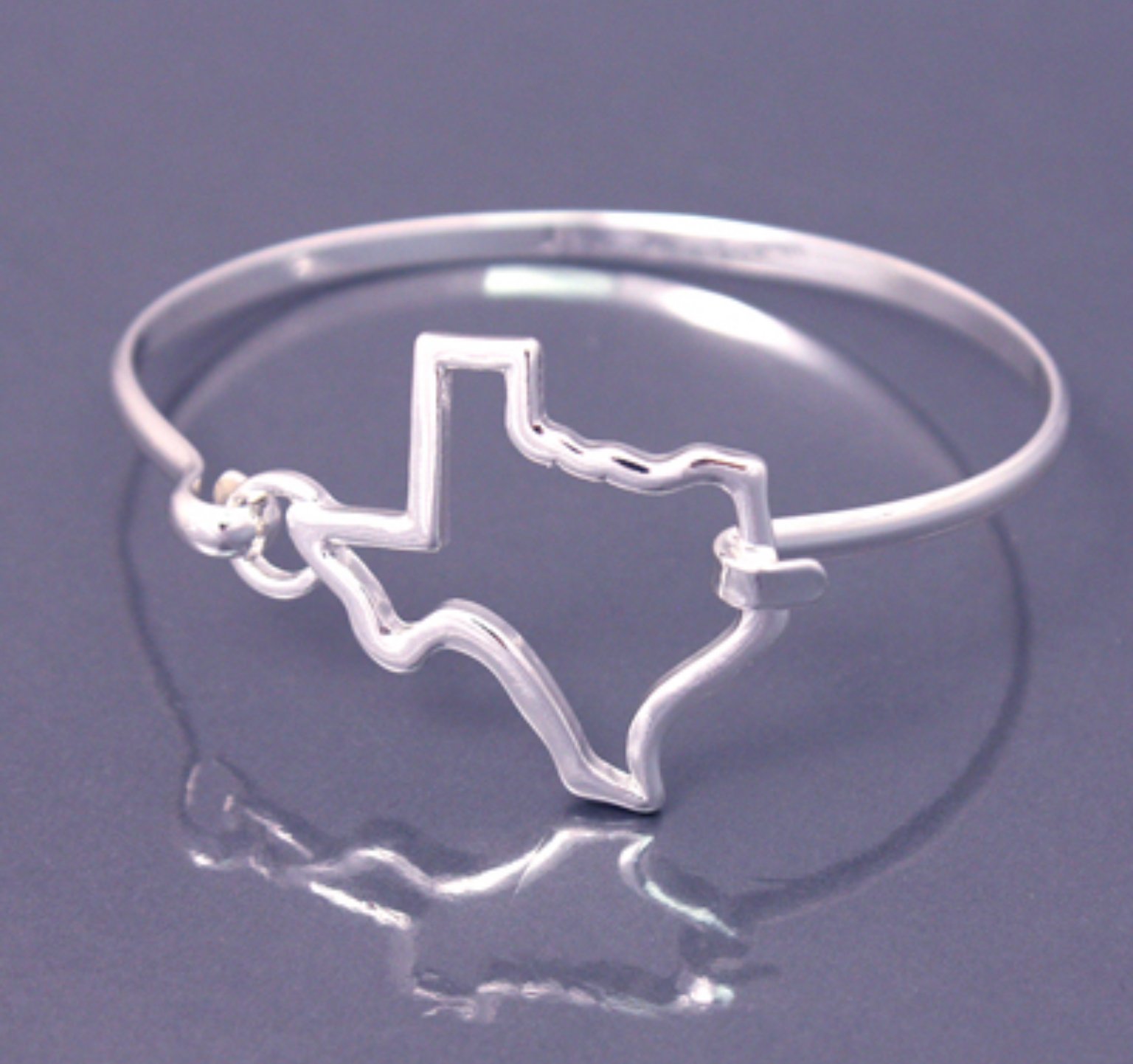 Silver Texas State Outline Bracelet