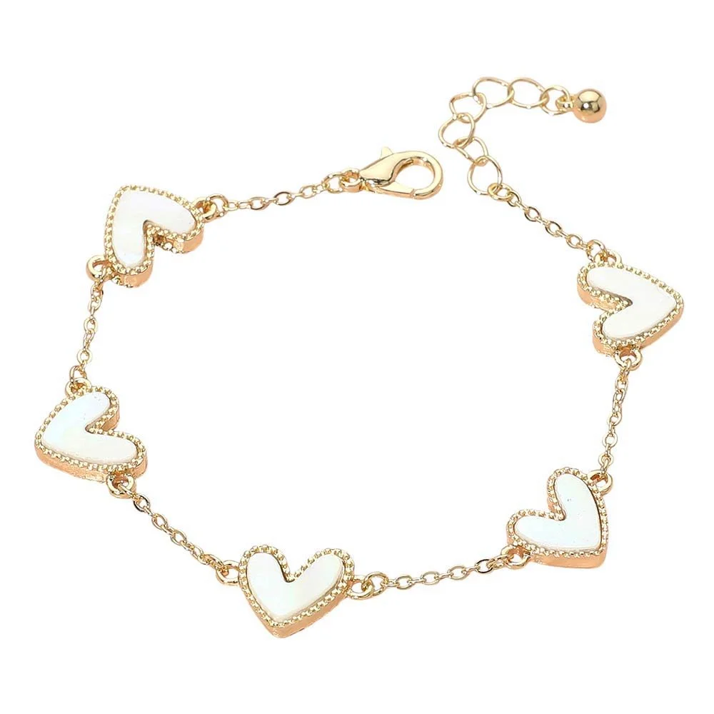Elegant Heart Charm Bracelet