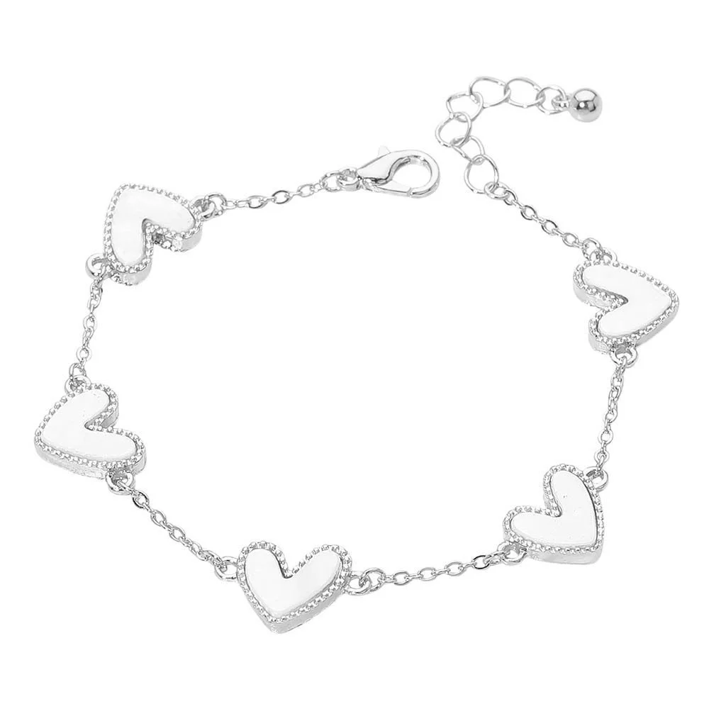 Silver Heart Charm Bracelet