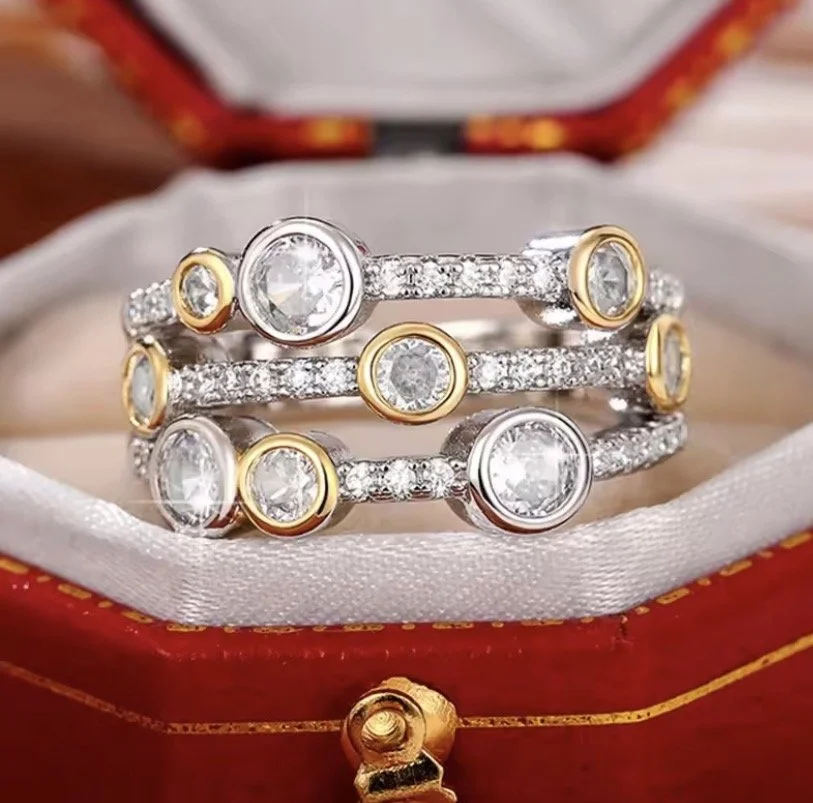 Triple Stack Two Tone Ring Size 7