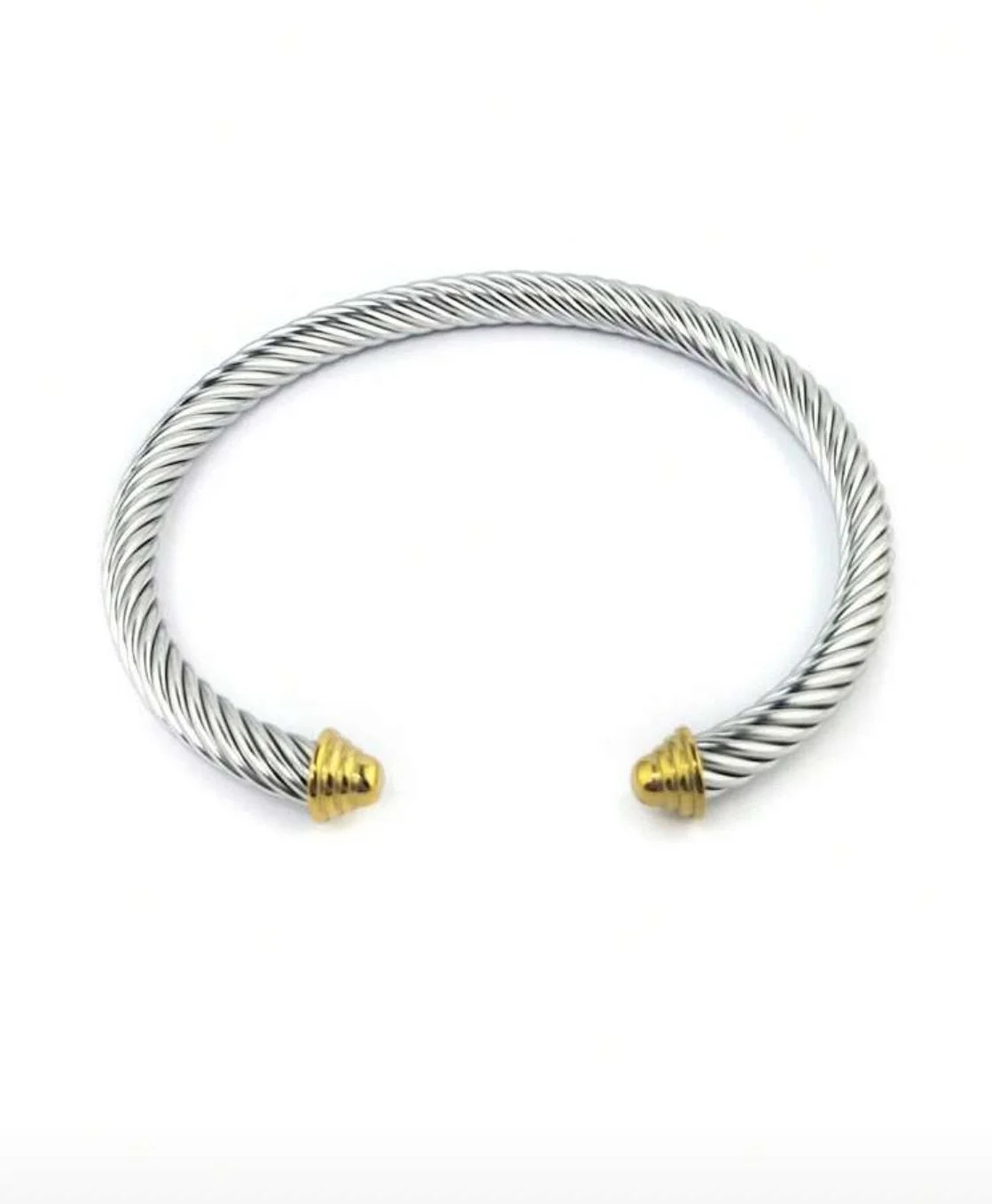 Elegant Twist Stainless Steel Bangle Bracelet