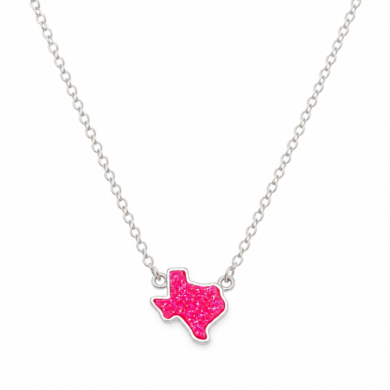 Pink Glitter Texas Necklace