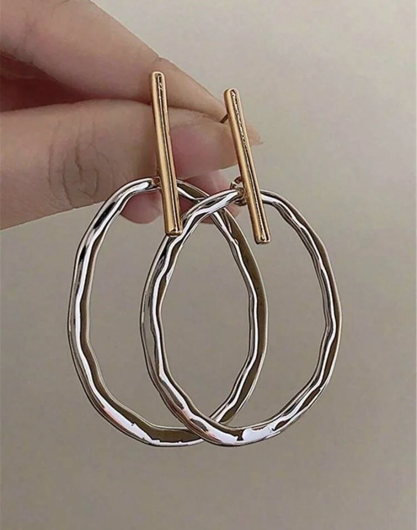 Modern Geometric Loop Earrings