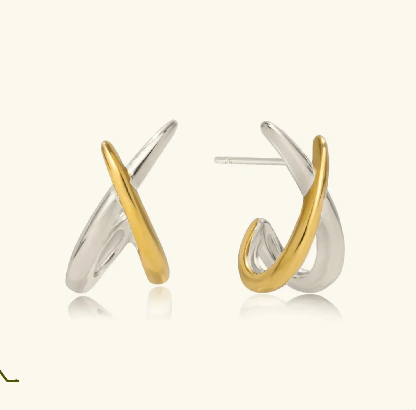 Dual Elegance Two-Tone Hoop Earrings