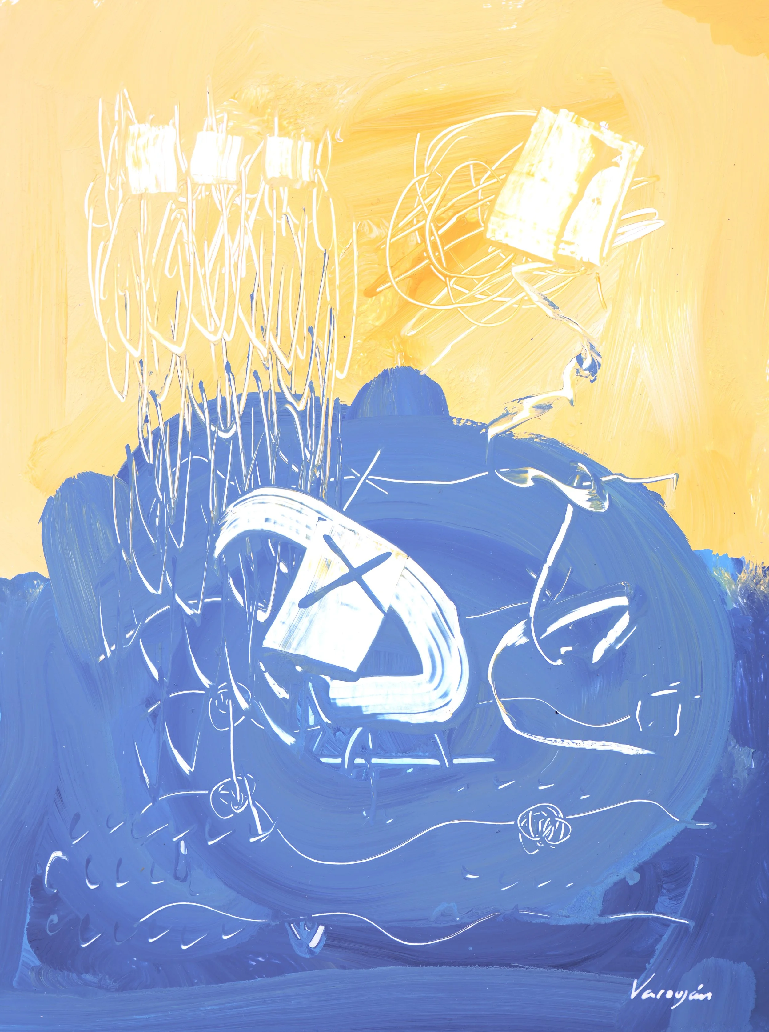 Above and Below 3 | Acrylic on Yupo paper | 12 x 9 in | 2026