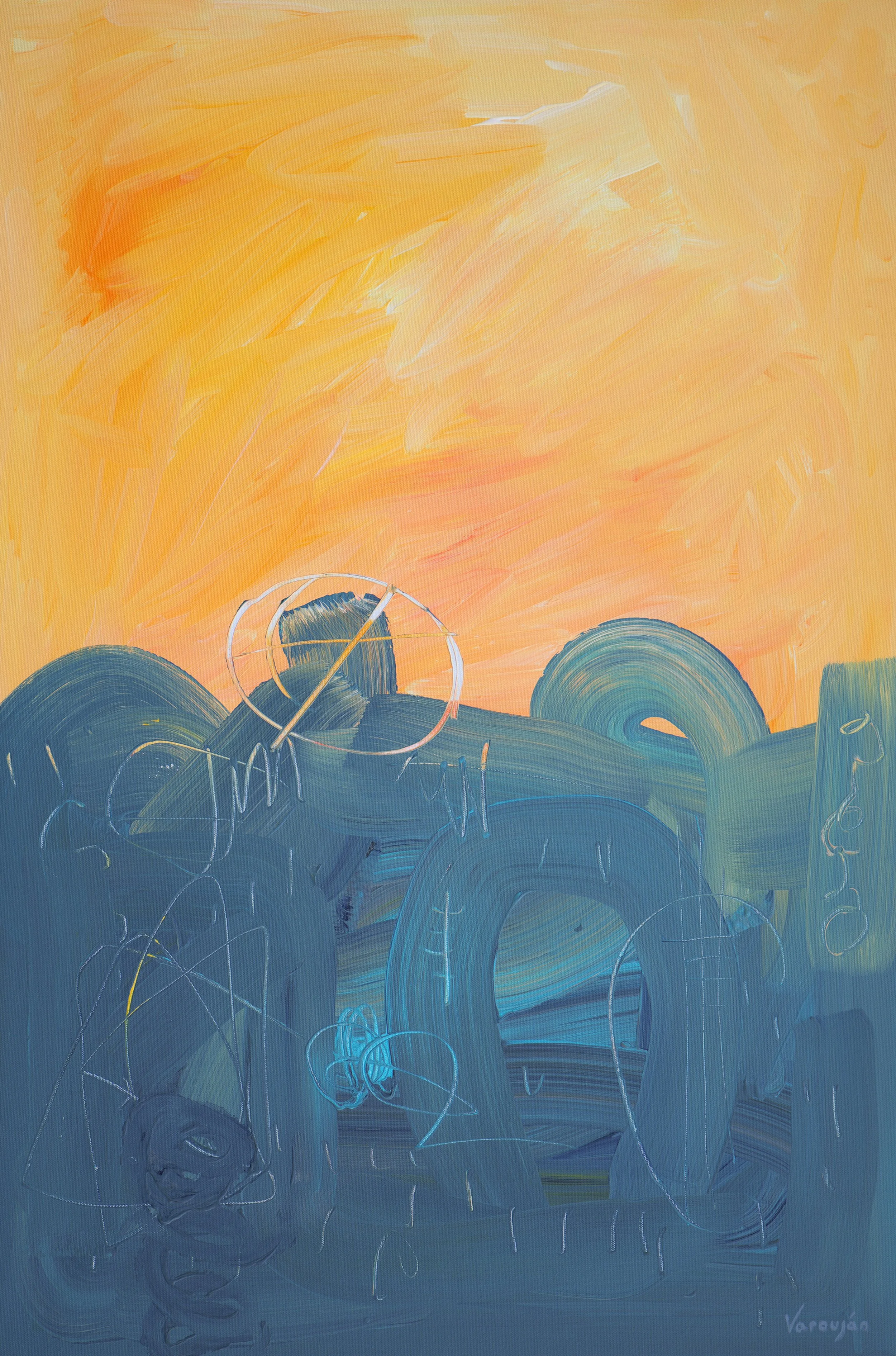 Golden Sky | Acrylic on canvas | 24 x 30 in | 2026