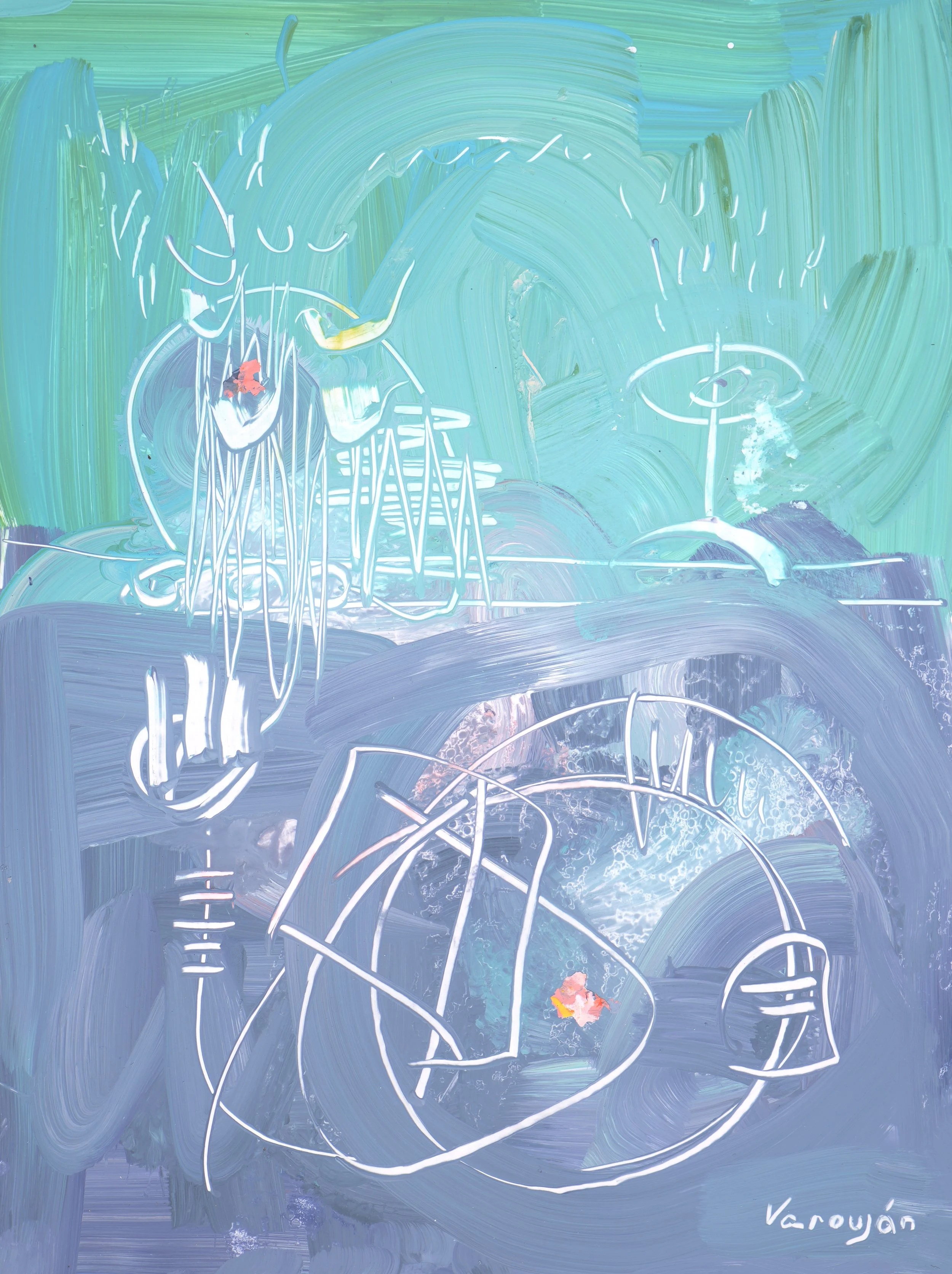 Above and Below 4 | Acrylic on Yupo paper | 12 x 9 in | 2026