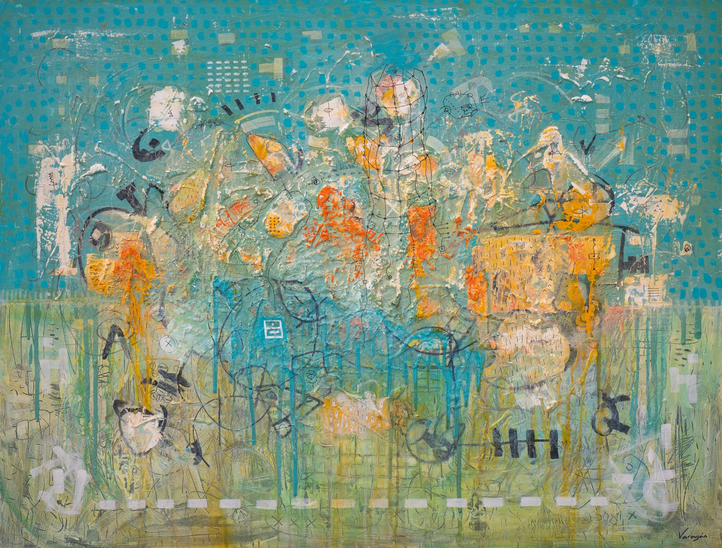 Exploration | Acrylic and marble dust on canvas | 48 x 36 in | 2024