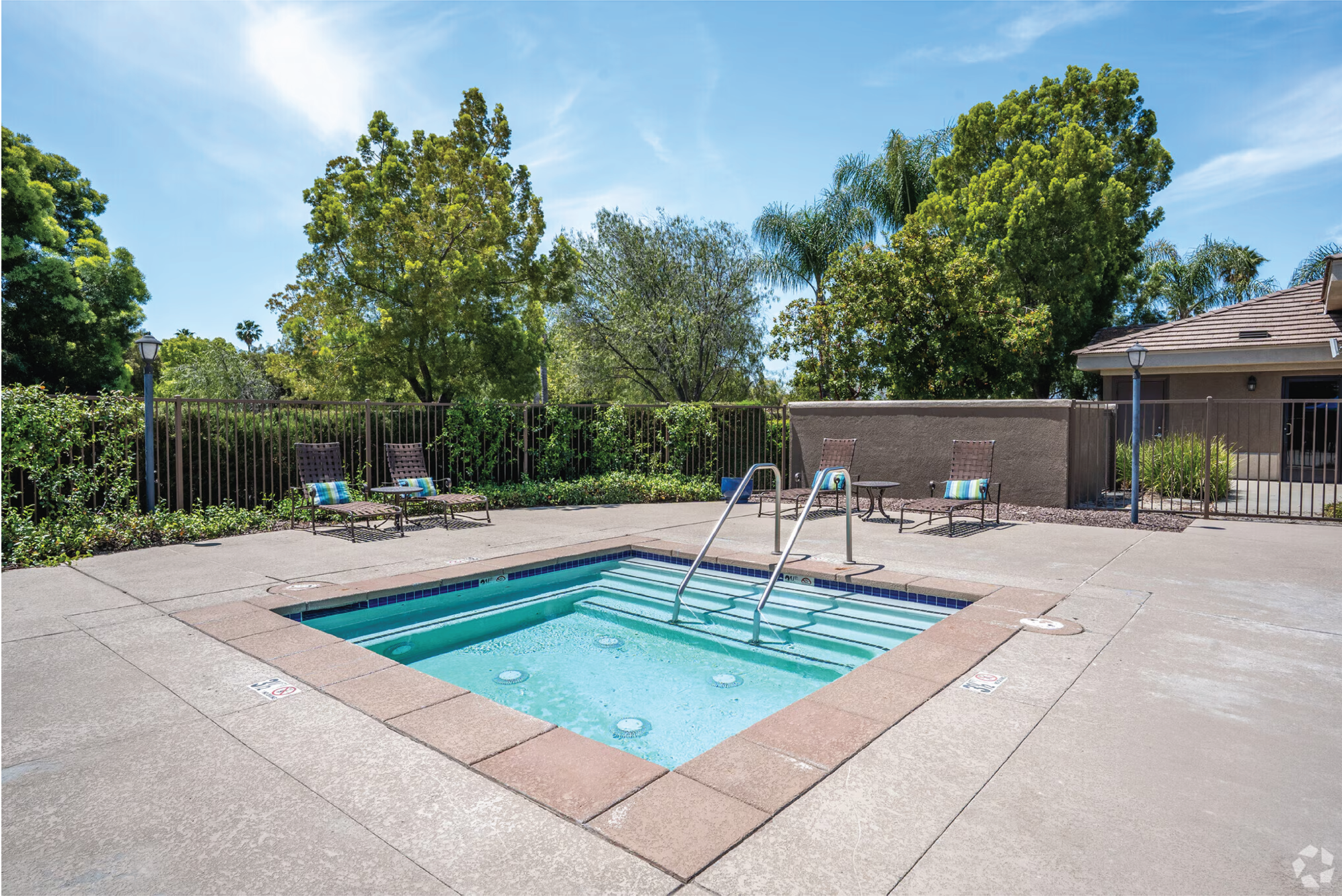 The heated spa at The Enclave