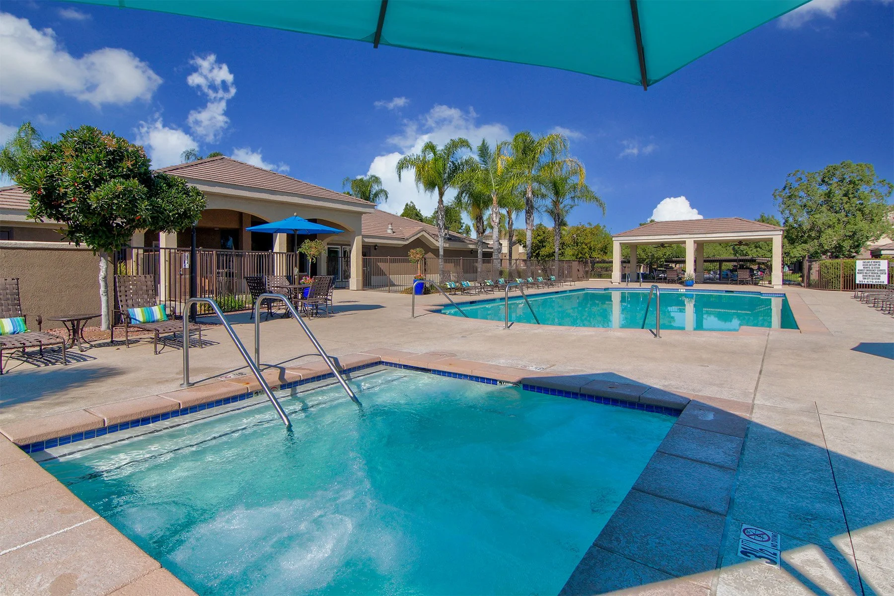 The pool & spa at The Enclave 