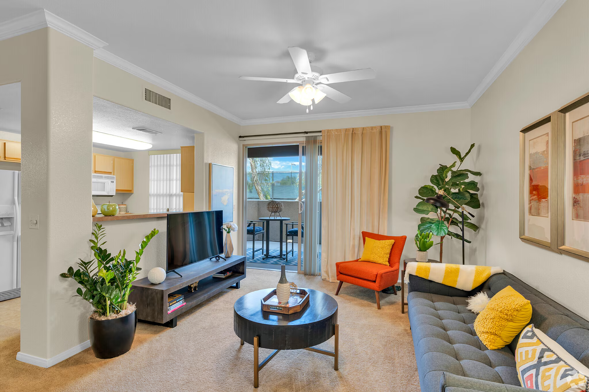 An One-Bedroom Apartment at The Enclave. This is a photo of the living room. 