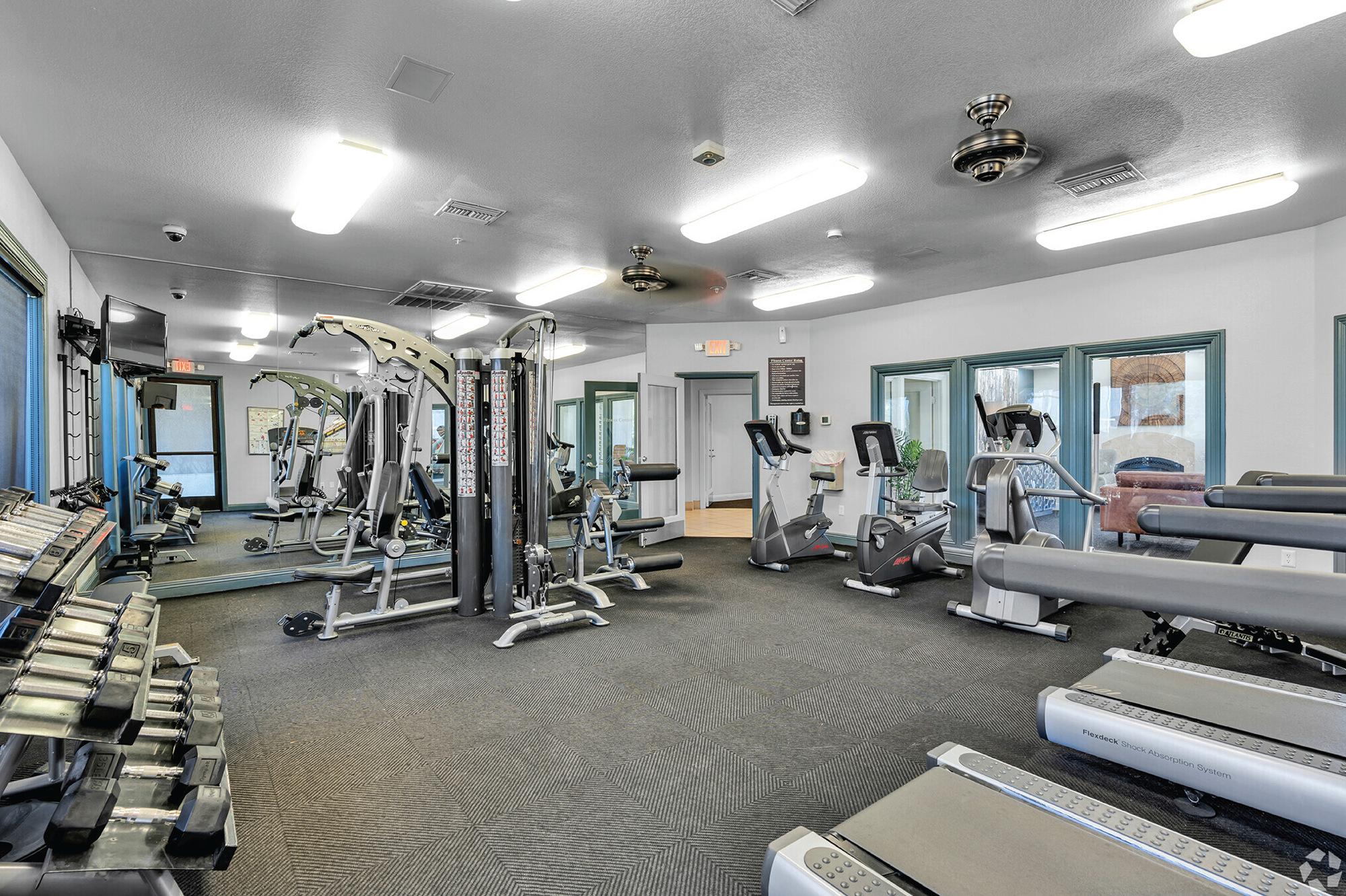 The fitness center at The Enclave