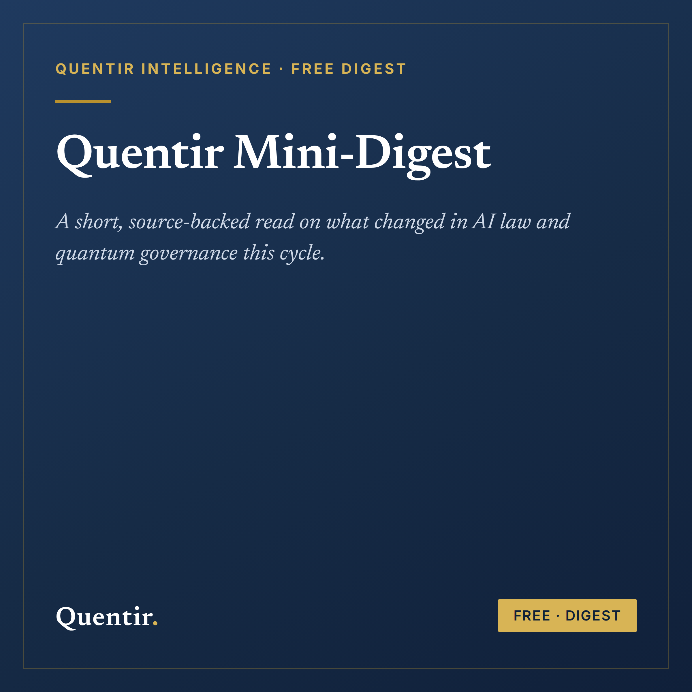 Cover image for the Quentir Intelligence Free Mini-Digest