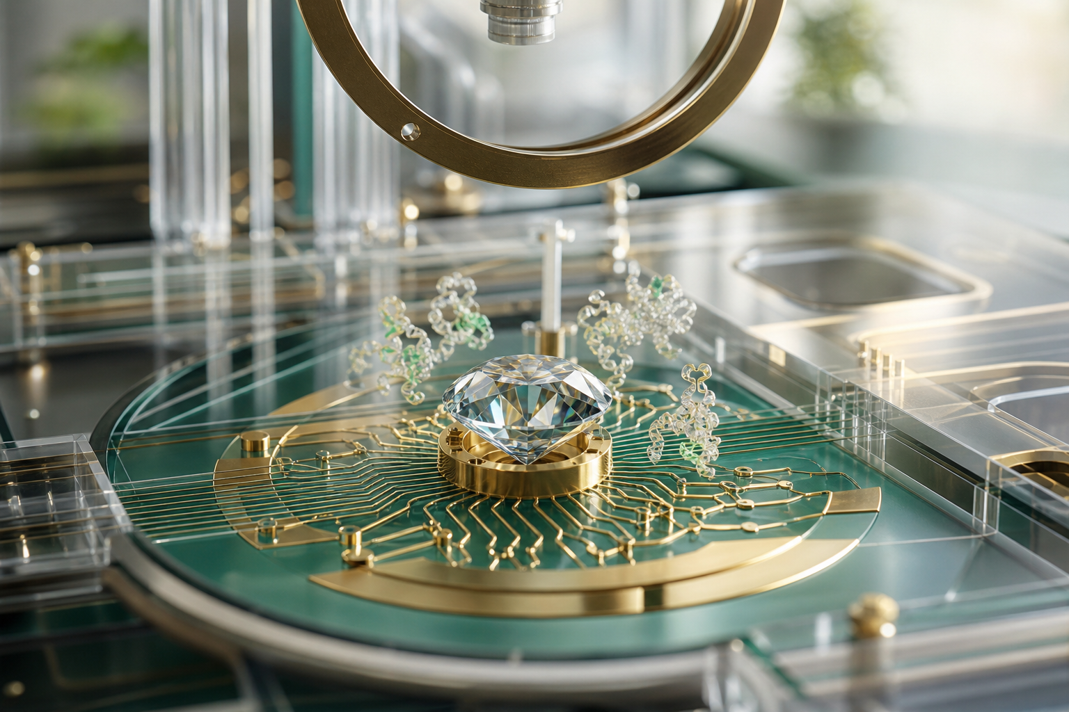The five-nanometer film that lets diamond hold a protein