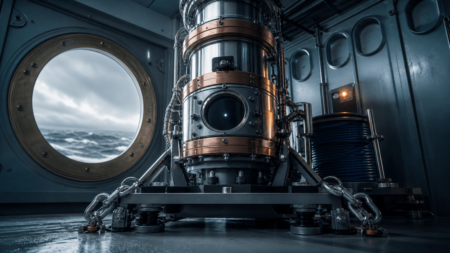 A quantum gravimeter corrected an inertial solution over 83 kilometers at sea with satellite navigation excluded from the measurement chain. DARPA, the Defense Innovation Unit and NASA are paying for the next steps. Here is what has been measured, and what has not.
