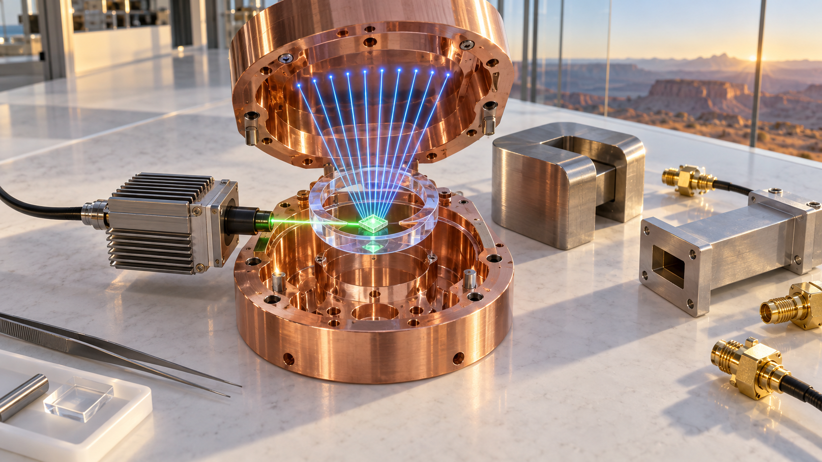 Saarland University and UCL Generate a 10-Tooth Microwave Frequency Comb From a Room-Temperature Diamond Maser at 9.23 GHz, arXiv 19 August 2026