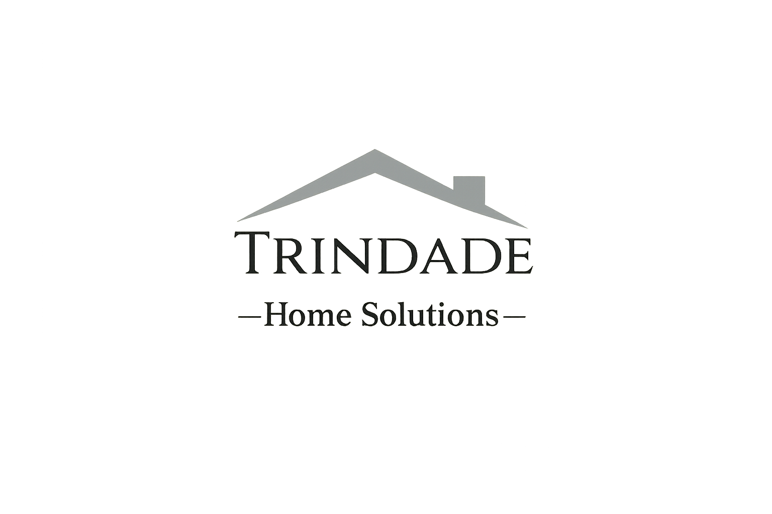 Logo for Trindade Home Solutions featuring a stylized house roof outline above the company's name.