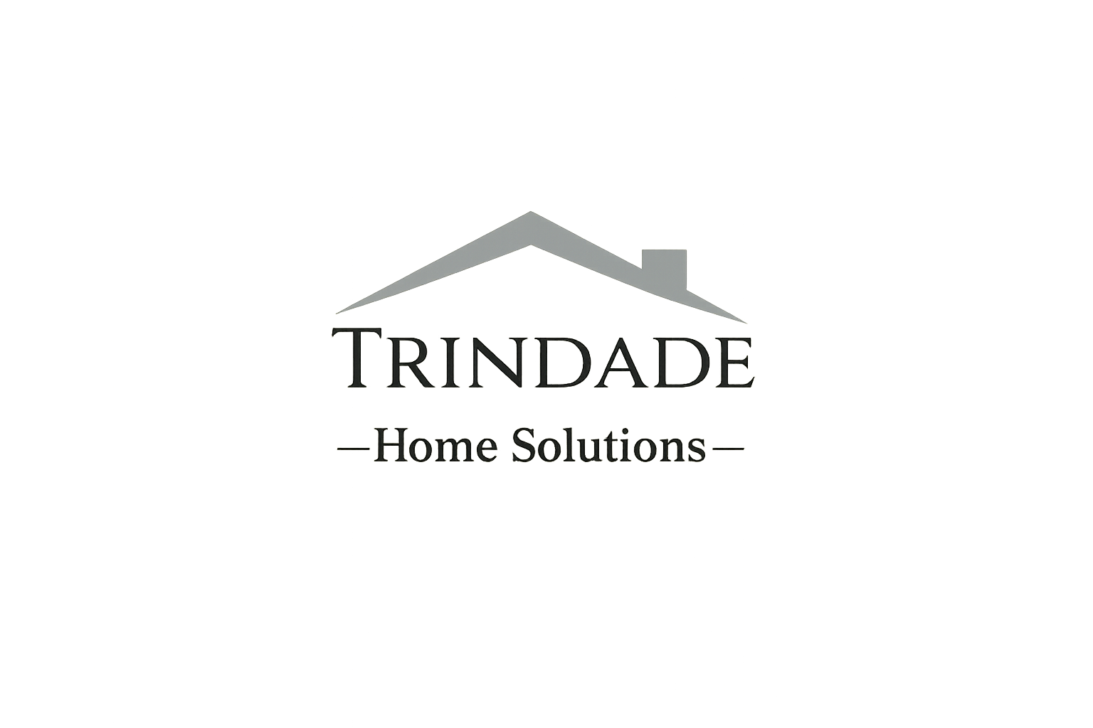 Logo for Trindade Home Solutions featuring a stylized house roof above the company name.