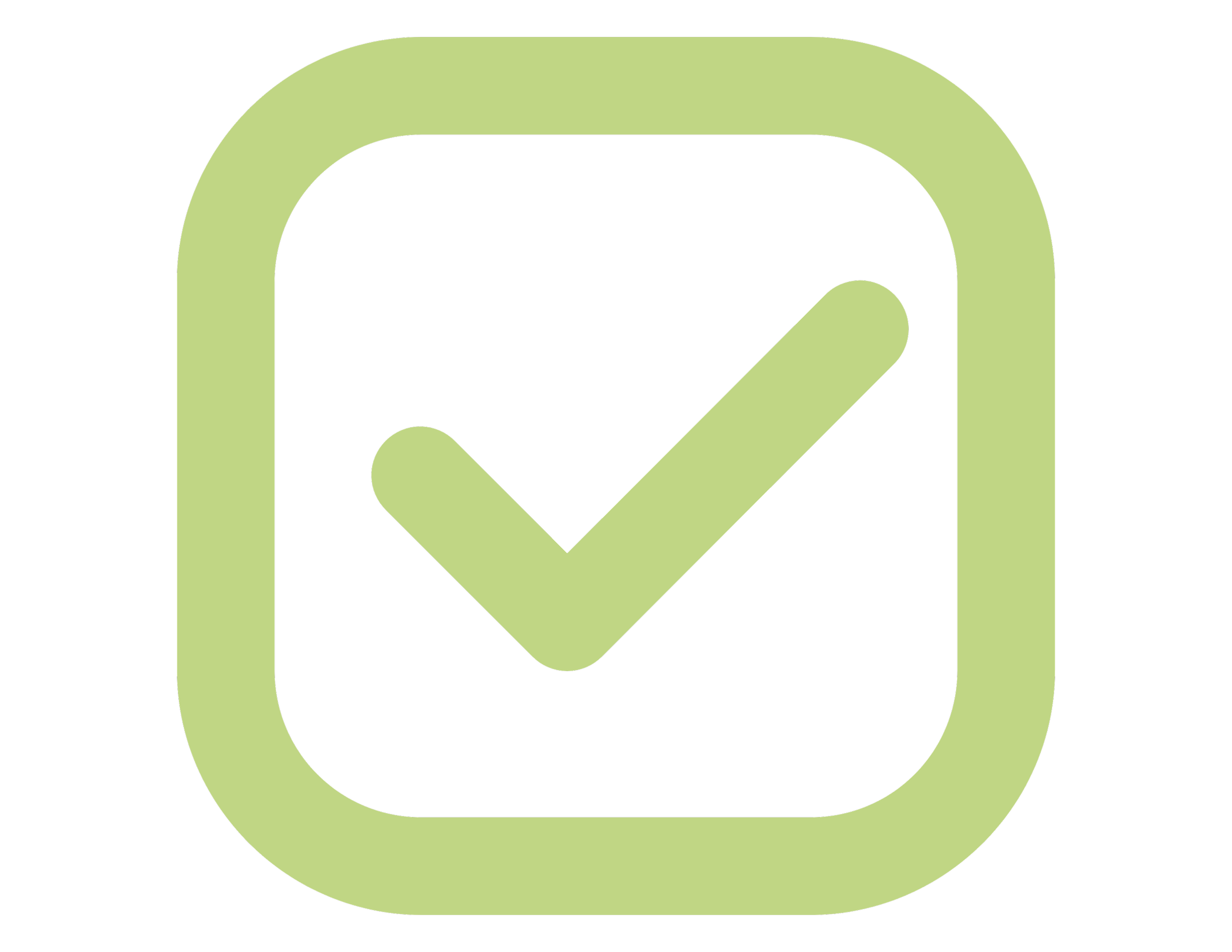 Green checkmark icon inside a rounded square