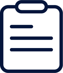 Icon of a clipboard with a checklist or some lines representing text.