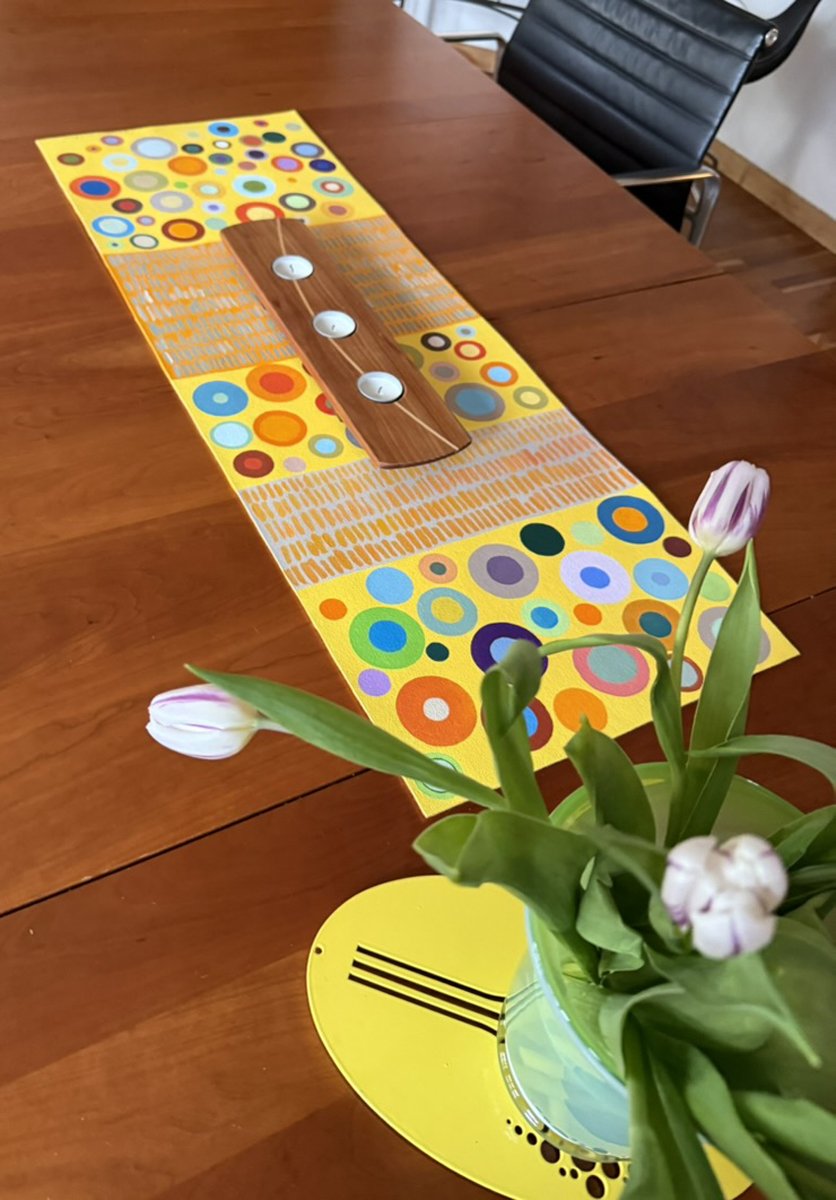 Yellow and Orange Circles and Lines