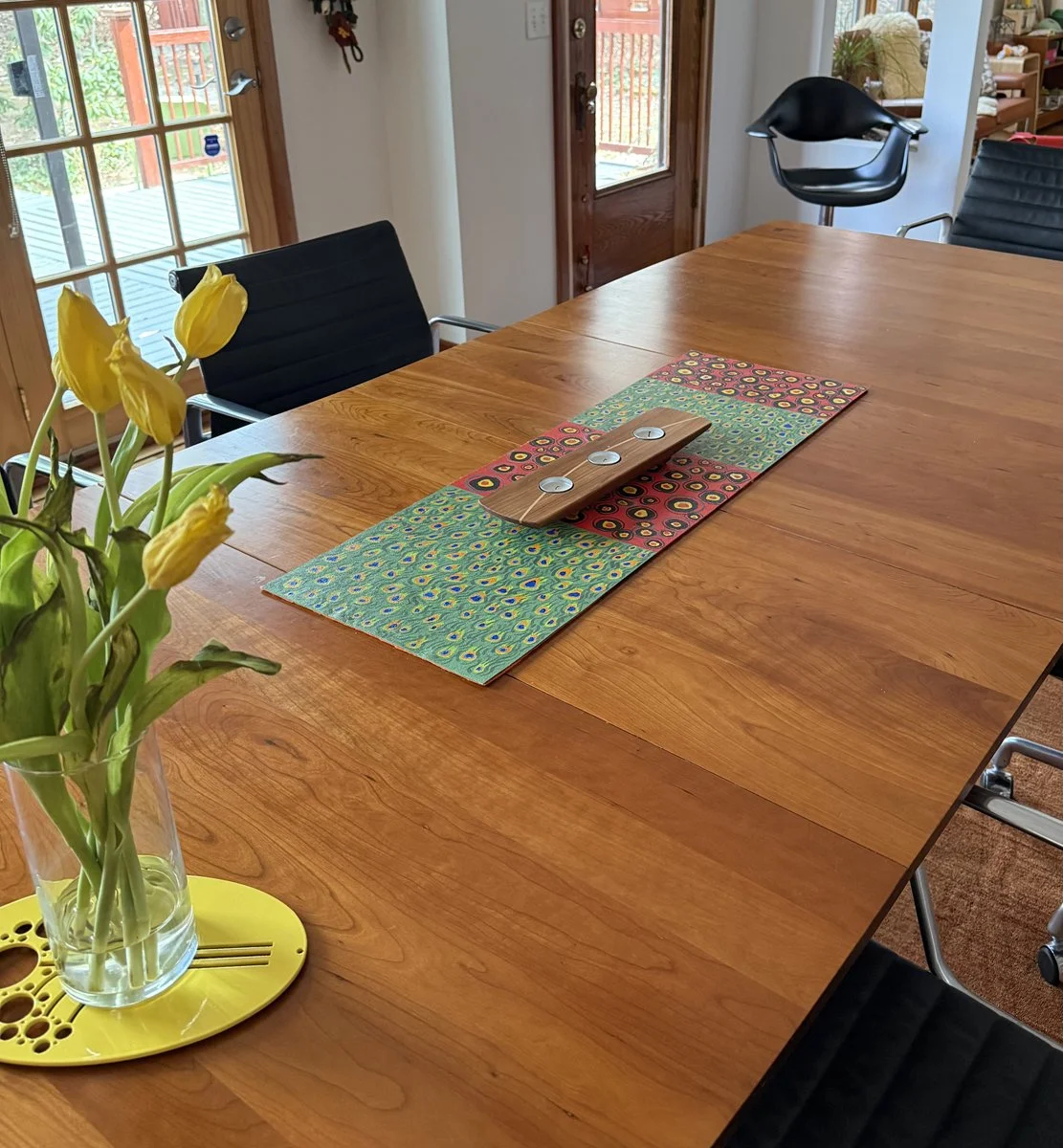 Red and Green Peacock Feathers