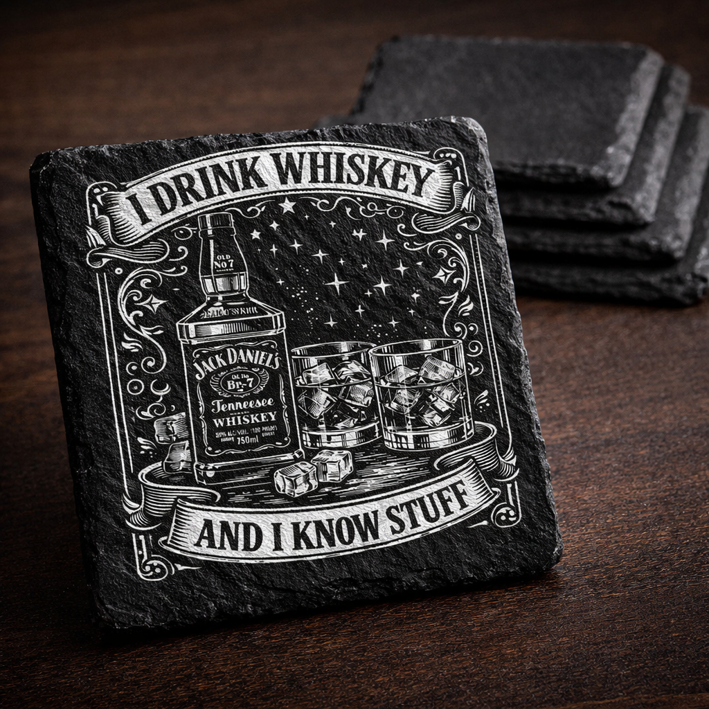 Square Slate Coaster     "Whiskey"