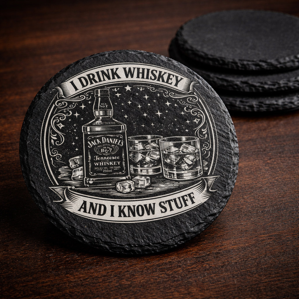 Round Slate Coaster     