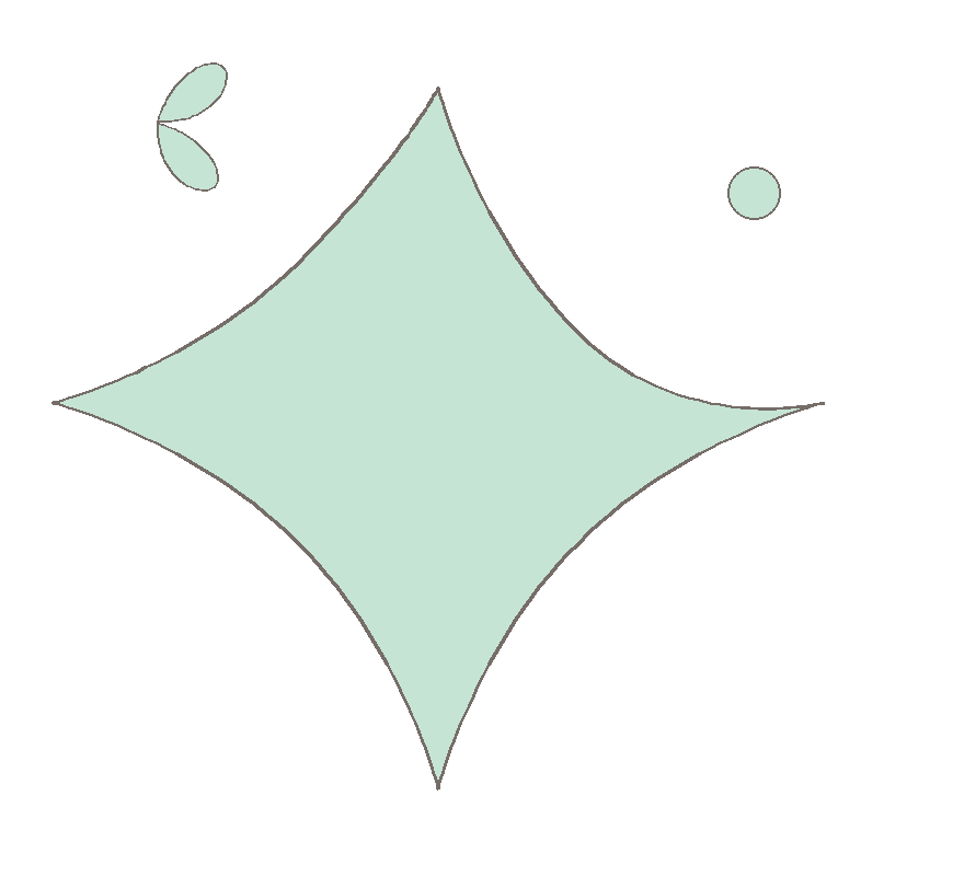 A shiny, reflective diamond shape with small sparkles around it, set against a black background.