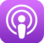 Purple podcast icon with a white microphone in the center.