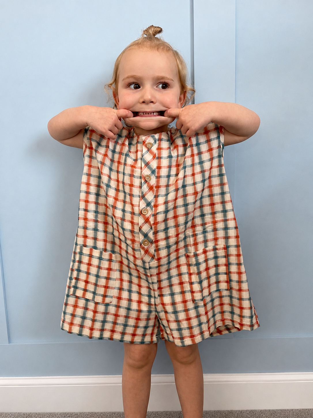 Plaid playsuit