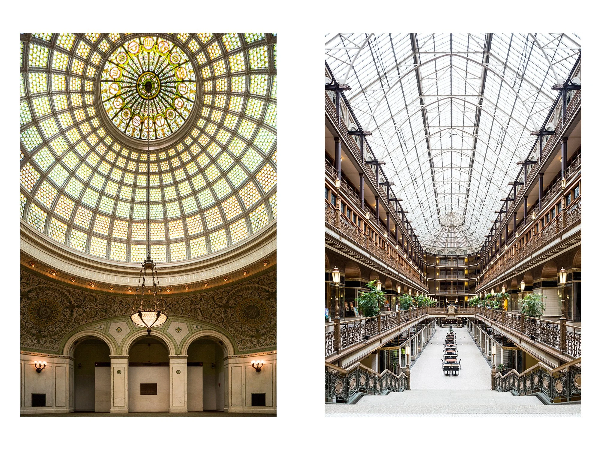 Chicago Cultural Center - George Foster Shepley. Chicago, Illinois 
-
Cleveland Arcade - Eisenmann & Smith; Detroit Bridge Co. Cleveland, Ohio